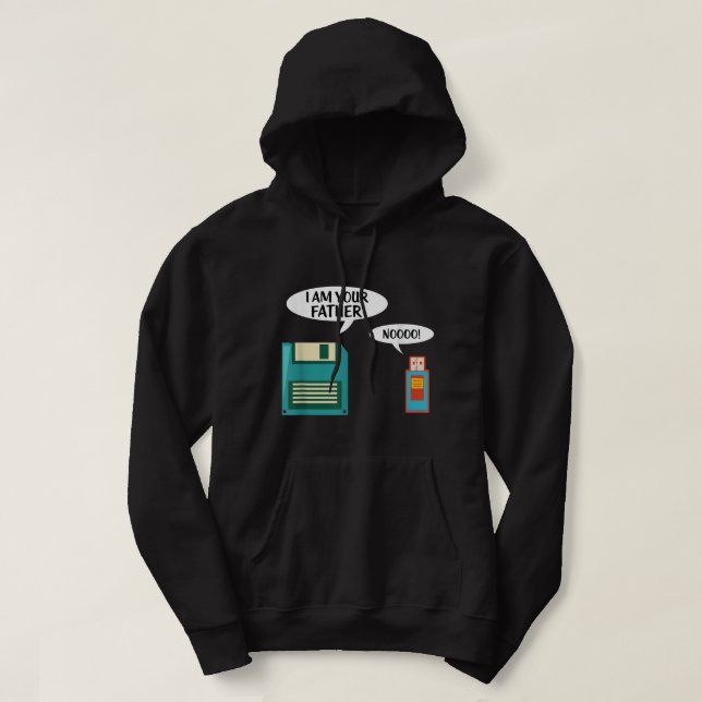Jag är din Far Shirt USB-diskettenhet IT-dator Hoodie (Design framsida)