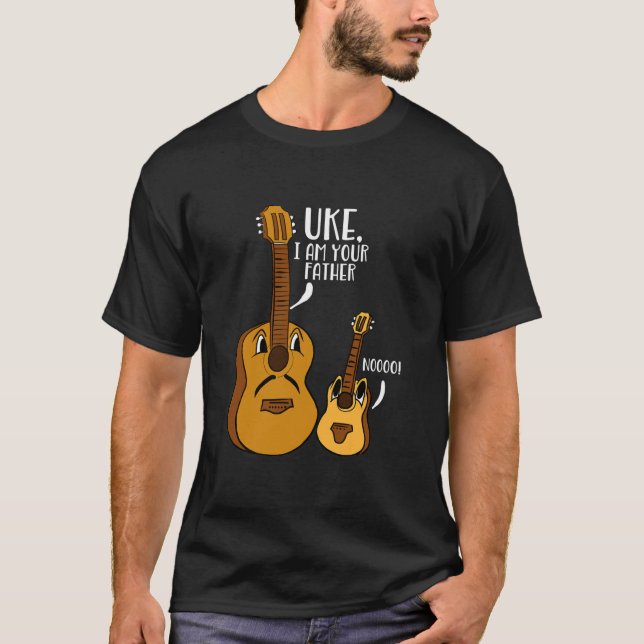 Jag är din Far Ukulele Noo Guitar Musiker T Shirt (Framsida)