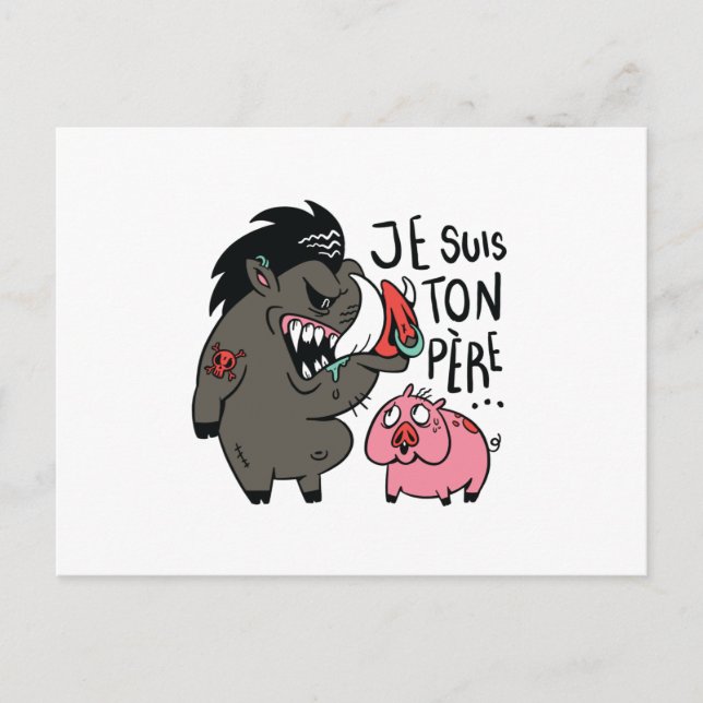 Jag är din far Warthog och gris Vykort (Framsida)