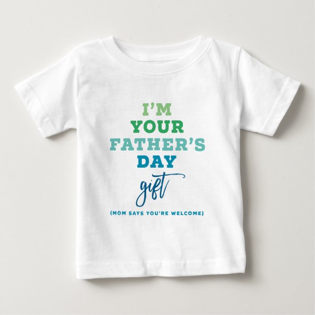 Jag är din farsdagspresent Blå typografi Rolig T Shirt (Framsida)
