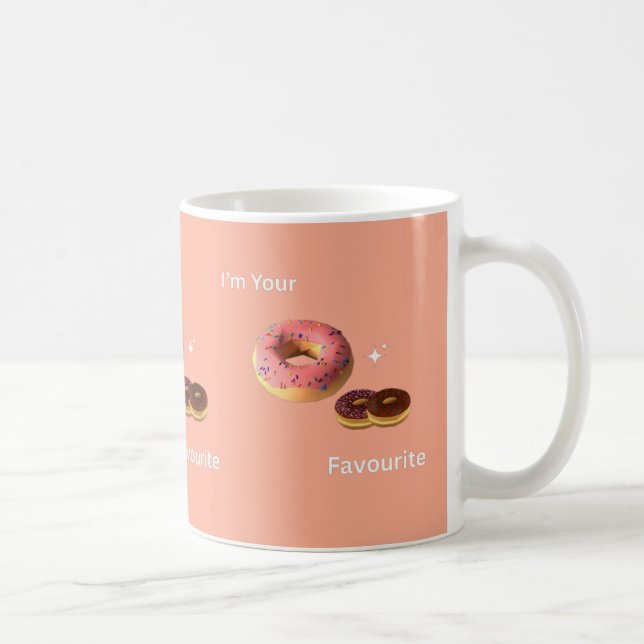 Jag är din favorit - Cute Donut-design Kaffemugg (Höger)