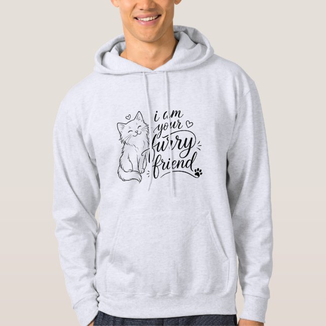 Jag Är Din Furry Vän Söt Husdjur Design Hoodie (Framsida)
