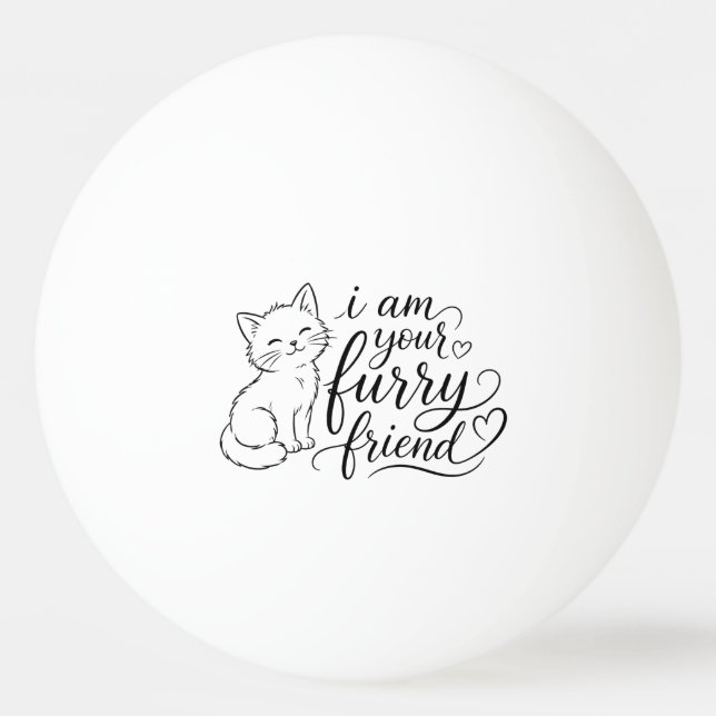 Jag Är Din Furry Vän Söt Husdjur Design Pingisboll (Framsidan)