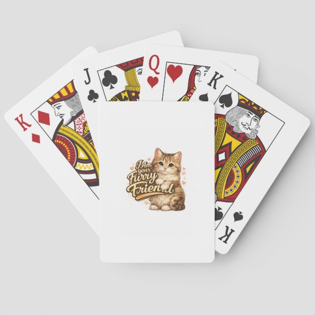 Jag Är Din Luffiga Vän Kattdesign Casinokort (Baksidan)