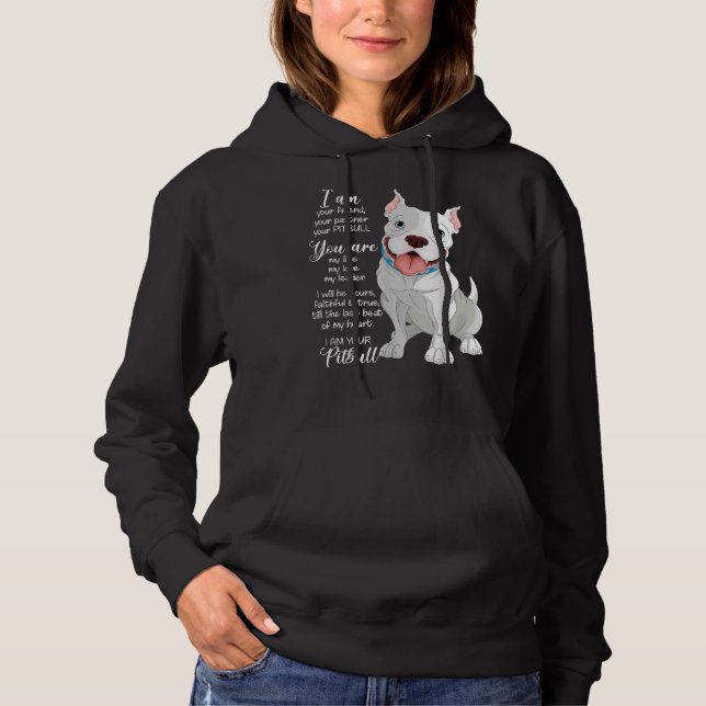 Jag är din Pitbull din vän din partner Hund Lov T Shirt (Framsida)