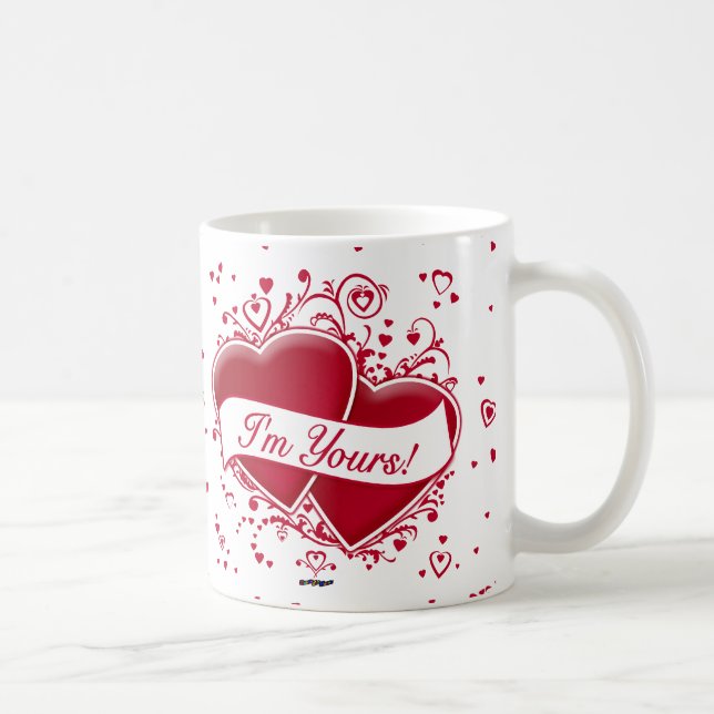 Jag är din! Red Hearts Kaffemugg (Höger)