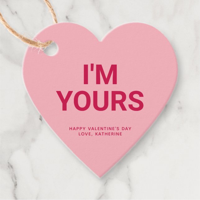 Jag är din rosa hjärtans anpassningsbar på Alla hj Gåvor Etiketter (Framsida)
