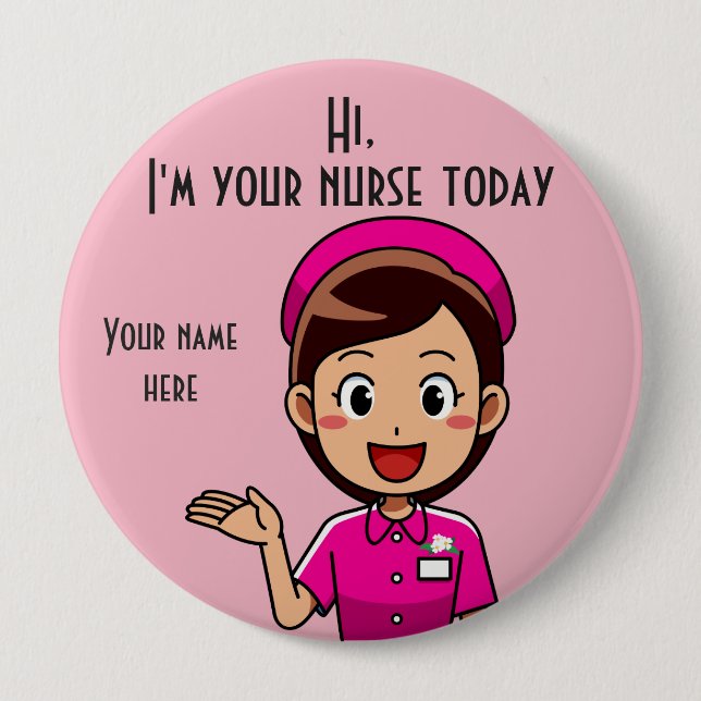 Jag är din sjuksköterska i dag, rund knapp (Framsida)