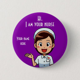 Jag är din sjuksköterska standard, 2,4-tums rund k knapp