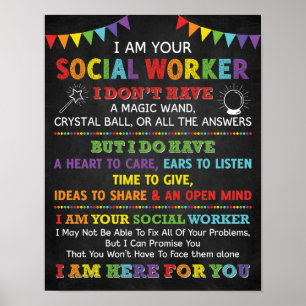 Jag är din skolarbetare i Social Poster