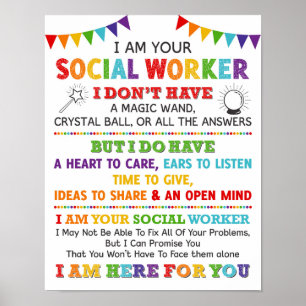 Jag är din skolarbetare i Social Poster