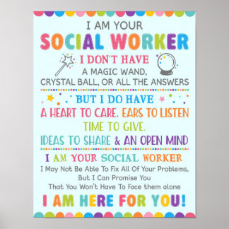 Jag är din skolarbetare i Social Poster