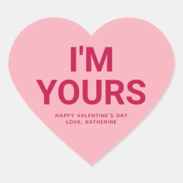 Jag är din söta Alla hjärtans dag-anpassningsbar-k Hjärtformat Klistermärke