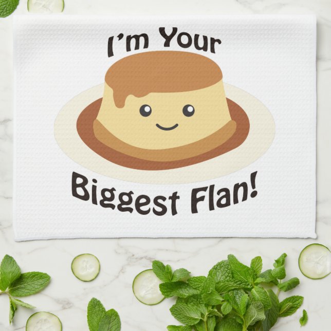Jag är din största flan! kökshandduk (Vikta)