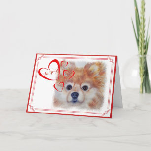 JAG ÄR DIN VALENTINE CUTE GOLDEN POMERANIAN HELGKORT