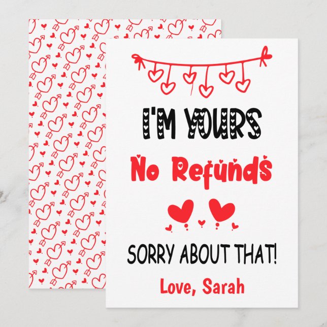 Jag är din Valentines utan återbetalning Boykompis Julkort (Fram/baksida)