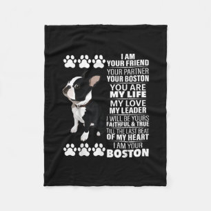 Jag är din vän din partner din Boston Terrier Fleecefilt