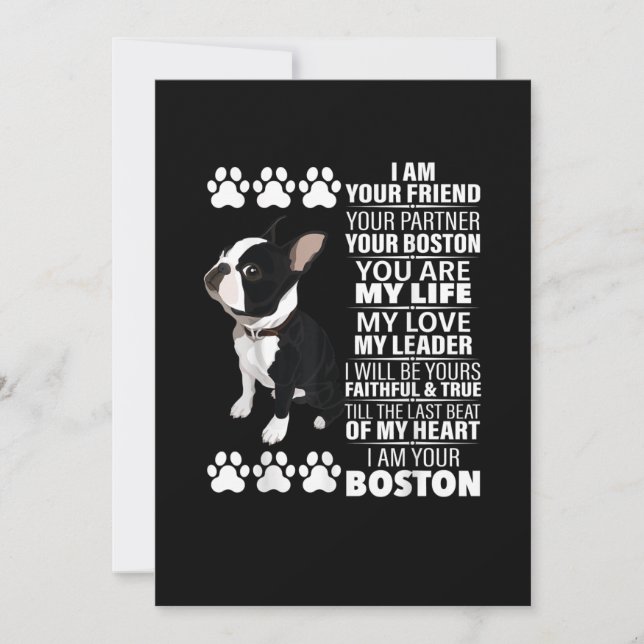 Jag är din vän din partner din Boston Terrier Meddelande (Framsida)