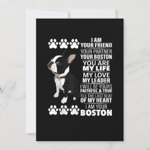 Jag är din vän din partner din Boston Terrier Meddelande
