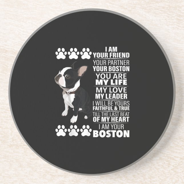Jag är din vän din partner din Boston Terrier Underlägg (Framsidan)