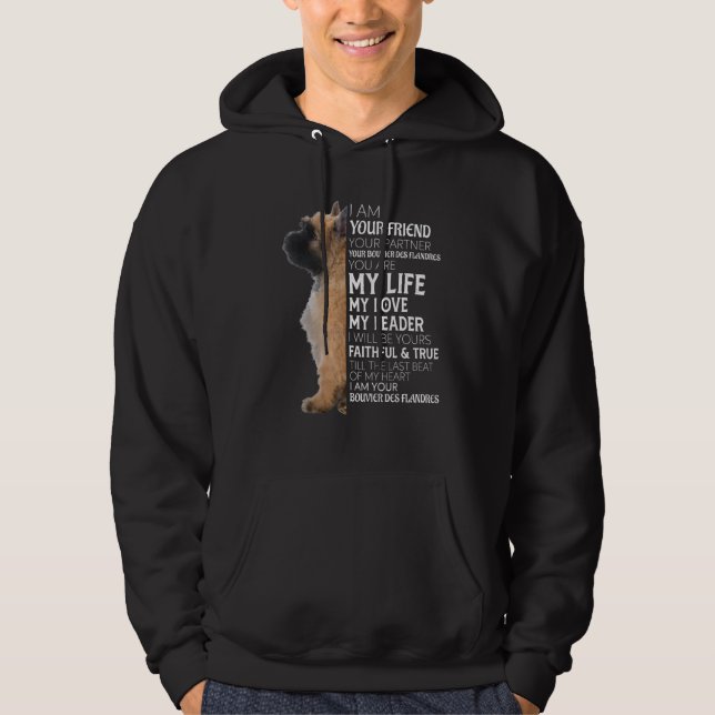 Jag är din vän din partner din Bouvier Des Fla Hoodie (Framsida)