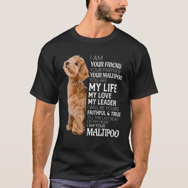 Jag är din vän din partner din Hund Pappa T Shirt (Framsida)