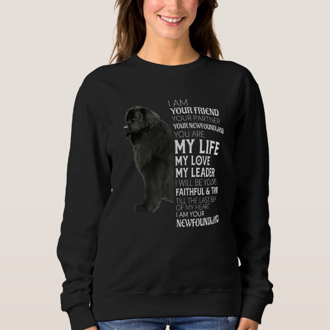 Jag är din vän din partner din Newfoundland gör T Shirt (Framsida)