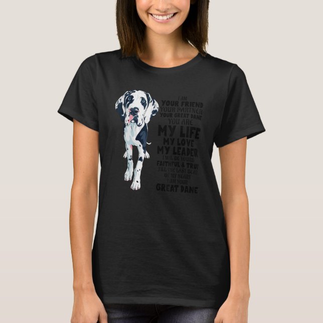 Jag är din vän din partner i Great dane T Shirt (Framsida)