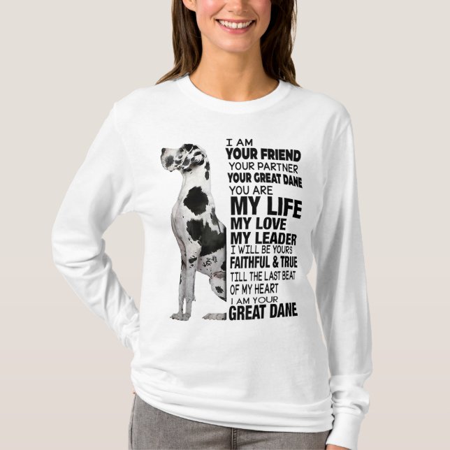 Jag är din vän din partner i Great dane T Shirt (Framsida)