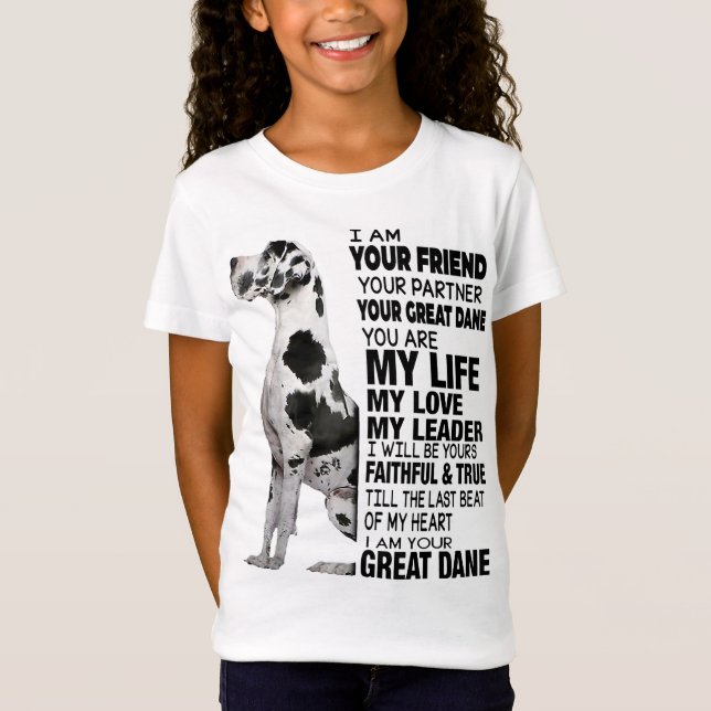 Jag är din vän din partner i Great dane T Shirt (Framsida)