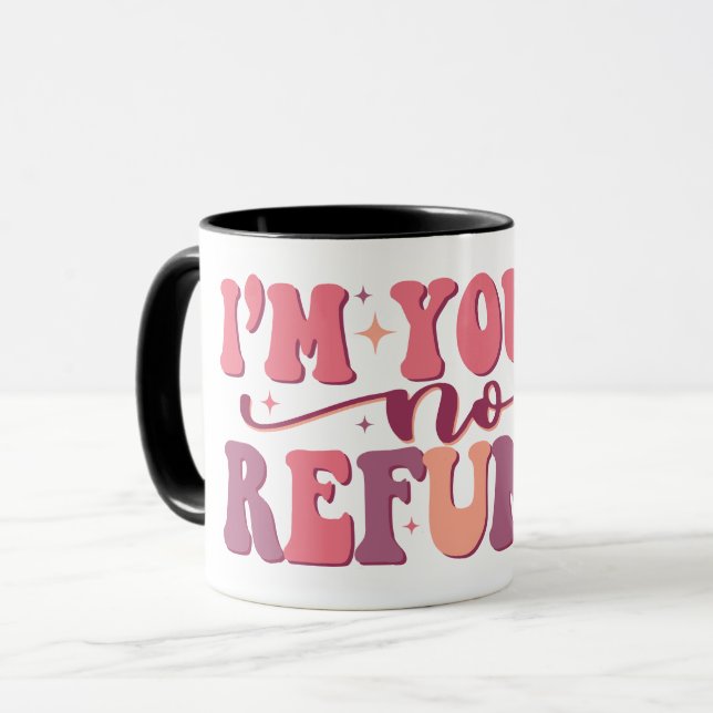 Jag är dina inga återbetalningar Retro Font Funny  Mugg (Framsida vänster)