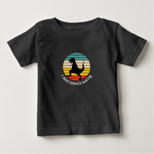 Jag är dino-mite dinosauer-barn som konstruerar sm t shirt