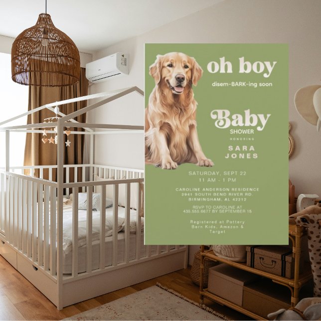 Jag är Disem-BARK-ing snart Hund Baby Shower Inbjudningar (Skapare uppladdad)