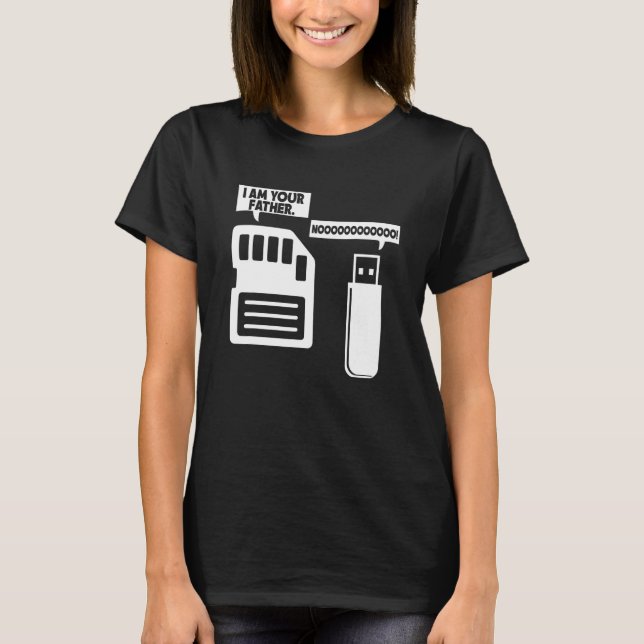 Jag är ditt Far USB-diskettenhet Humor IT-program T Shirt (Framsida)