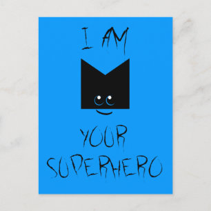 Jag är ditt superhjälte pop Art Postcard (blått) Vykort