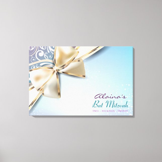 JAG ÄR DIVINE BOW Pub Bat mitzvah Sign IN Board Canvastryck (Framsida)