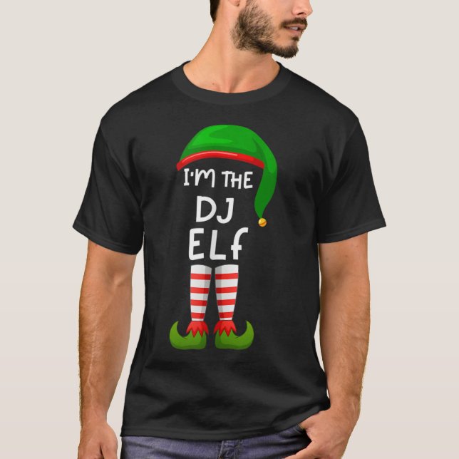 Jag är DJ Elf Funny Elf Family Match T Shirt (Framsida)
