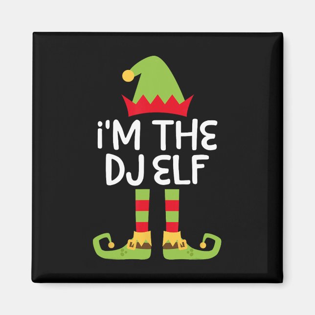 Jag är Dj Elf Matching Jul Elf Magnet (Framsidan)