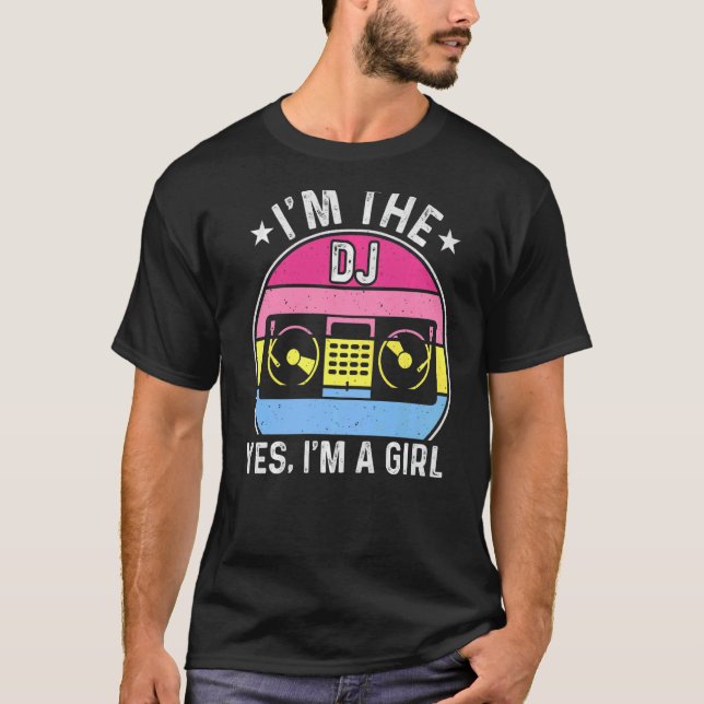 Jag är DJ Girl Dam DJ Disk Jockey Music Player T Shirt (Framsida)