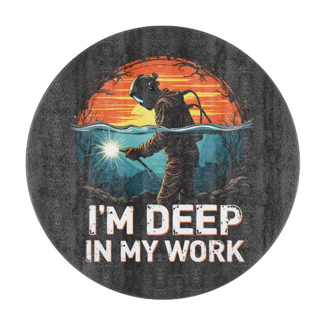 Jag är djup i mitt jobb Sea Welder Jobbsolnedgång  (Framsidan)