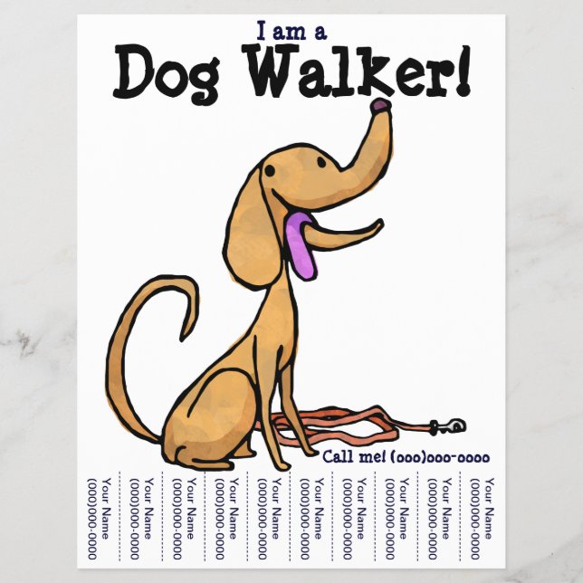 Jag är Dog Walker! Flyer (Framsidan)