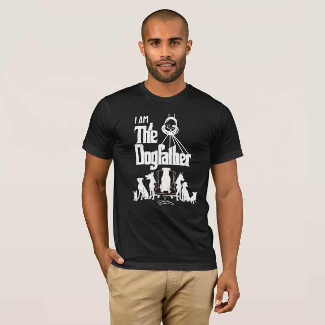 Jag är Dogfather Roligt Hund T-shirt (Hel framsida)