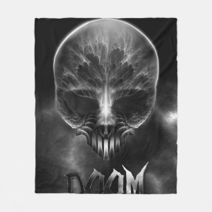 Jag är Doom Fractal Skull Fleecefilt