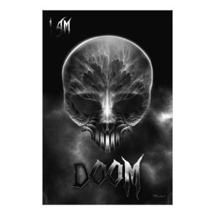 Jag är Doom Fractal Skull Fototryck