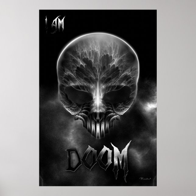 Jag är Doom Fractal Skull Poster (Framsidan)