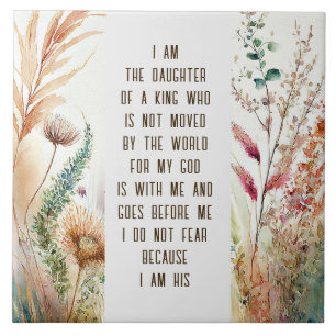 Jag är dotter till en Kung-kristen Faith Quote Kakelplatta