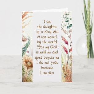 Jag är dotter till en Kung-kristen Faith Quote Kort