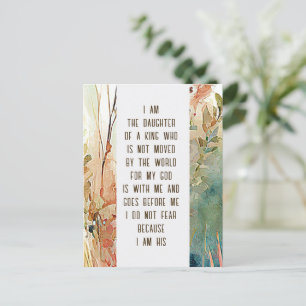 Jag är dotter till en Kung-kristen Faith Quote Vykort