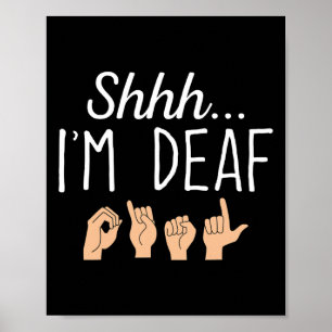 Jag är Döv Asl Sign Language Hearing Loss Awarenes Poster