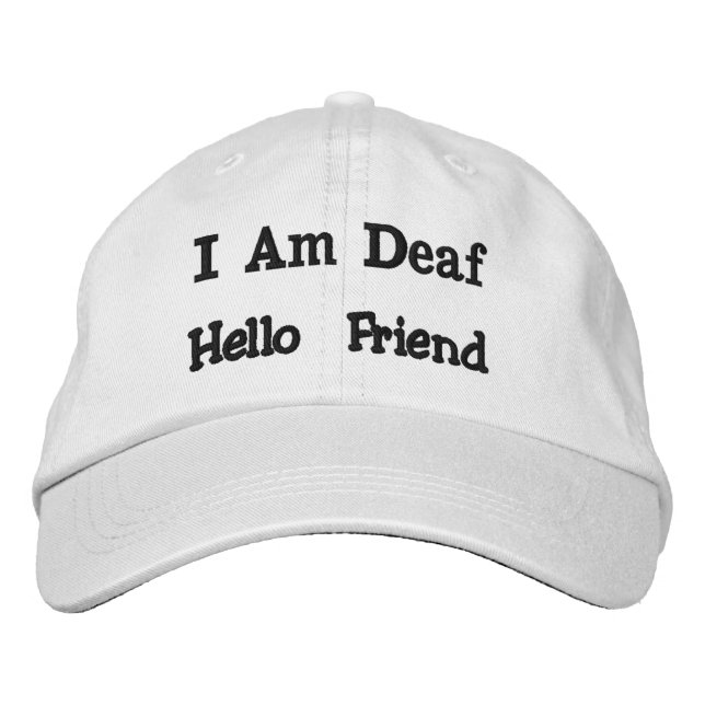 JAG ÄR DÖV, HEJ VÄN cap Broderad Keps (Framsida)